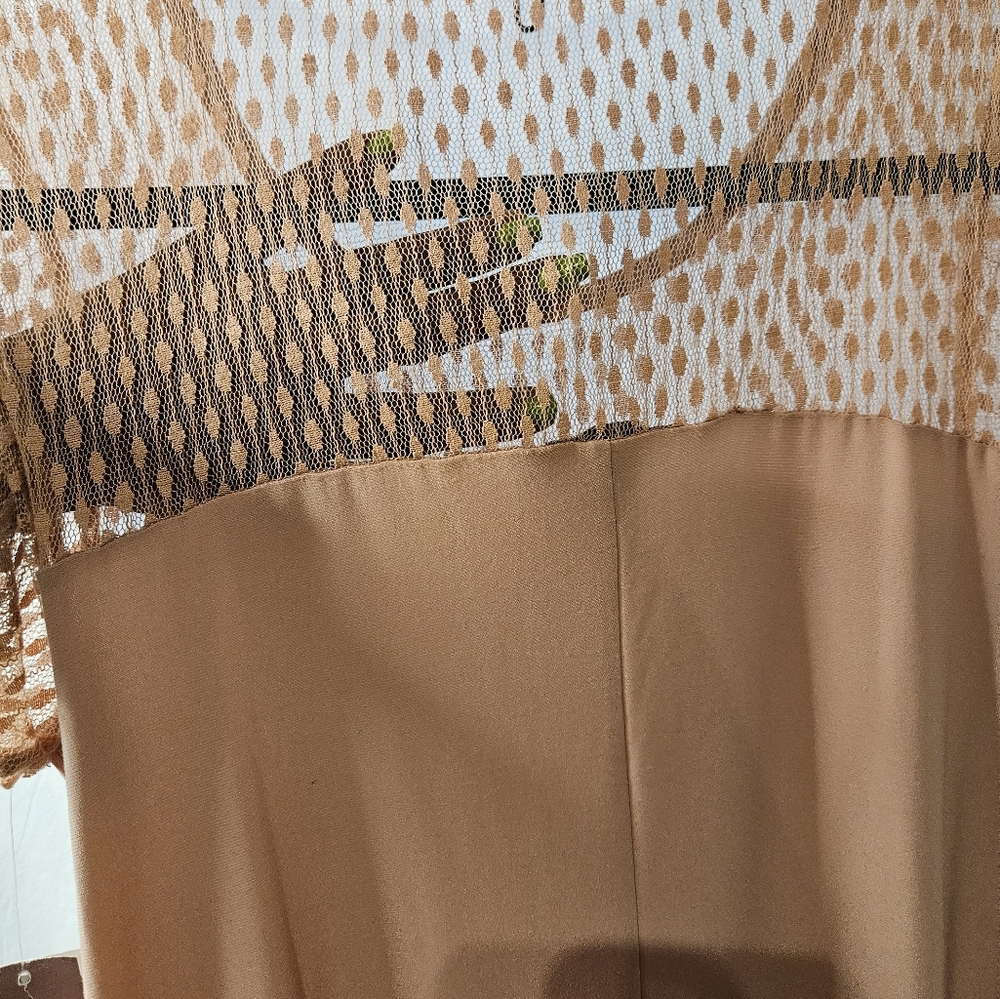 Nina Leonard Peach Lace Short Sleeve Dress - Picture 4 of 8